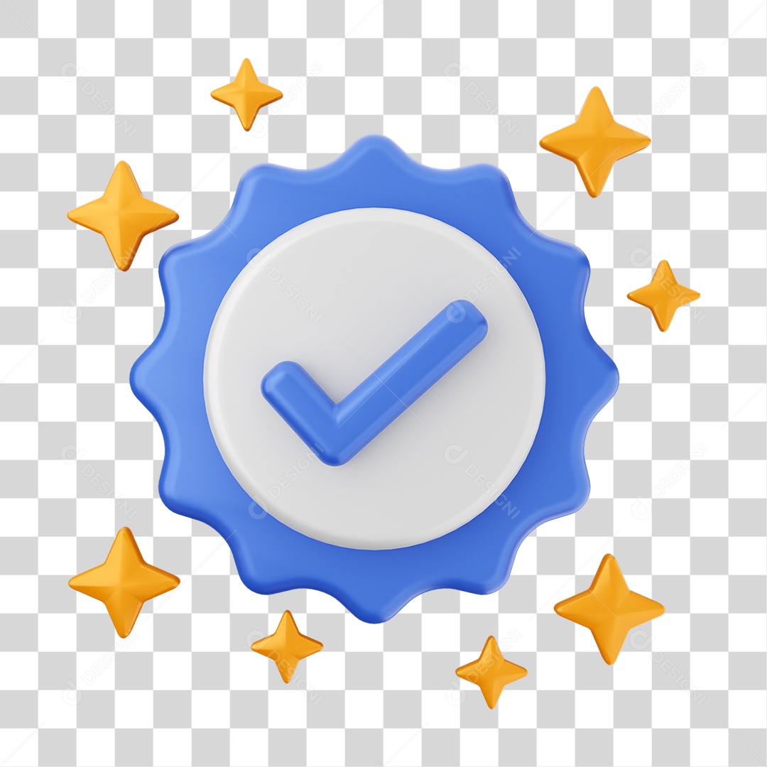 Elemento 3D Símbolo de Verificação PNG Transparente