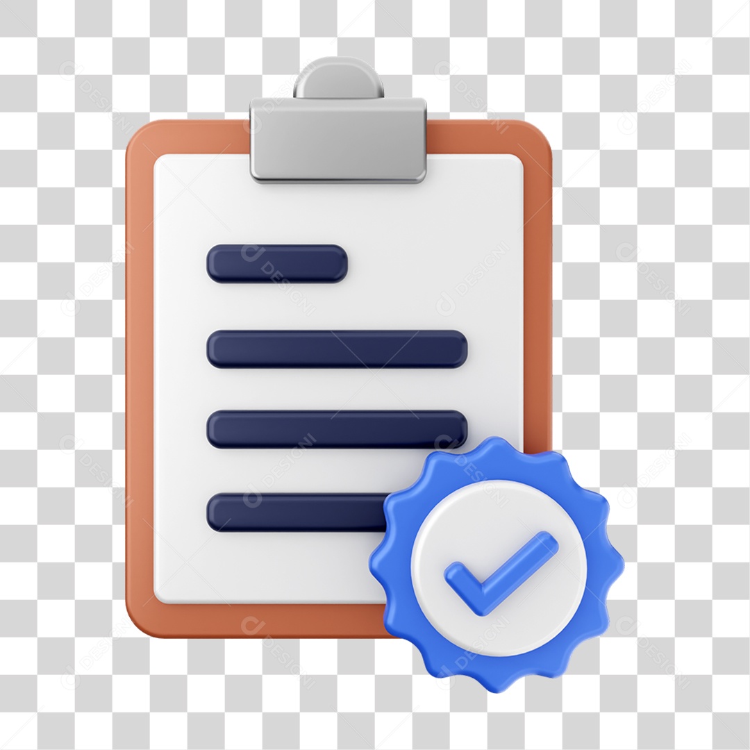 Elemento 3D Símbolo de Verificação PNG Transparente