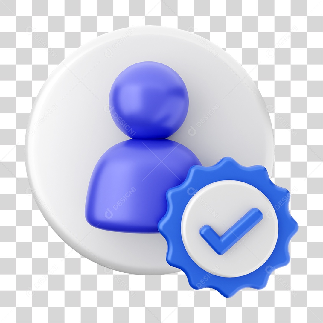 Elemento 3D Símbolo de Verificação PNG Transparente