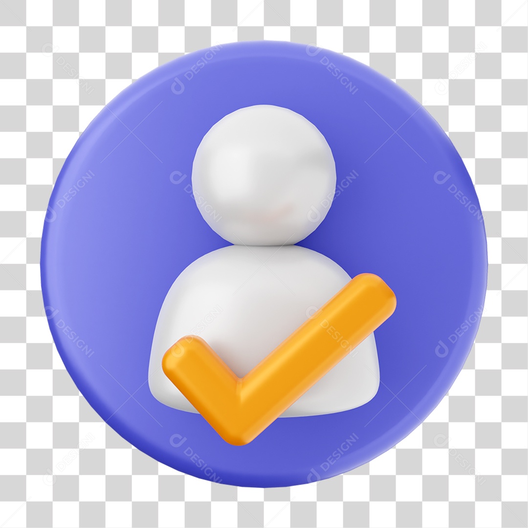 Elemento 3D Símbolo de Verificação PNG Transparente