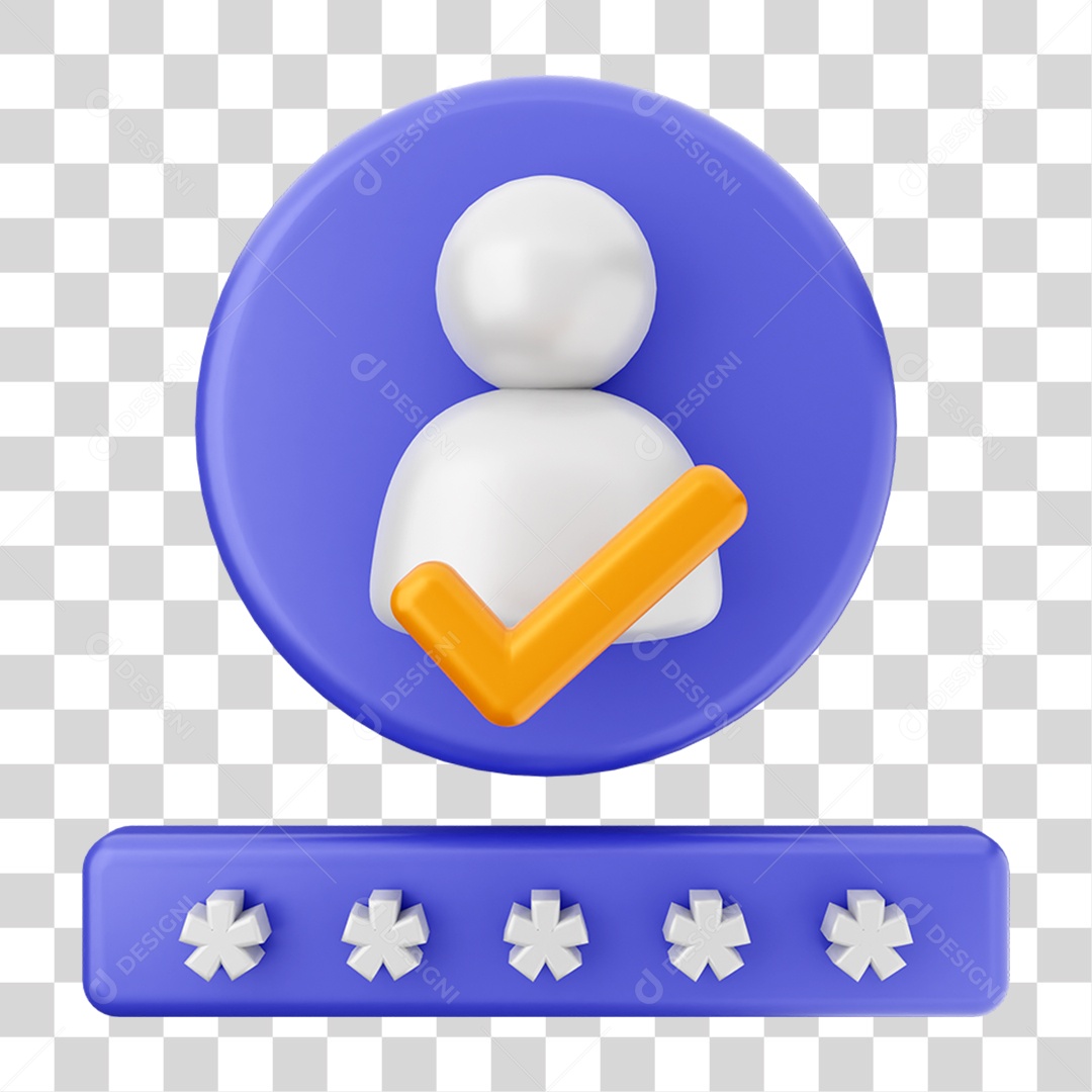 Elemento 3D Símbolo de Verificação PNG Transparente