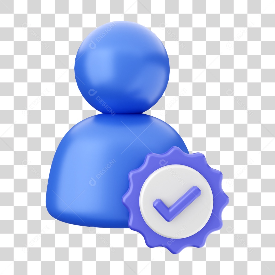 Elemento 3D Símbolo de Verificação PNG Transparente