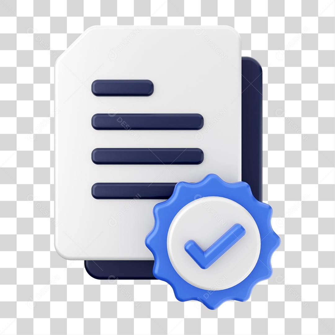 Elemento 3D Símbolo de Verificação PNG Transparente