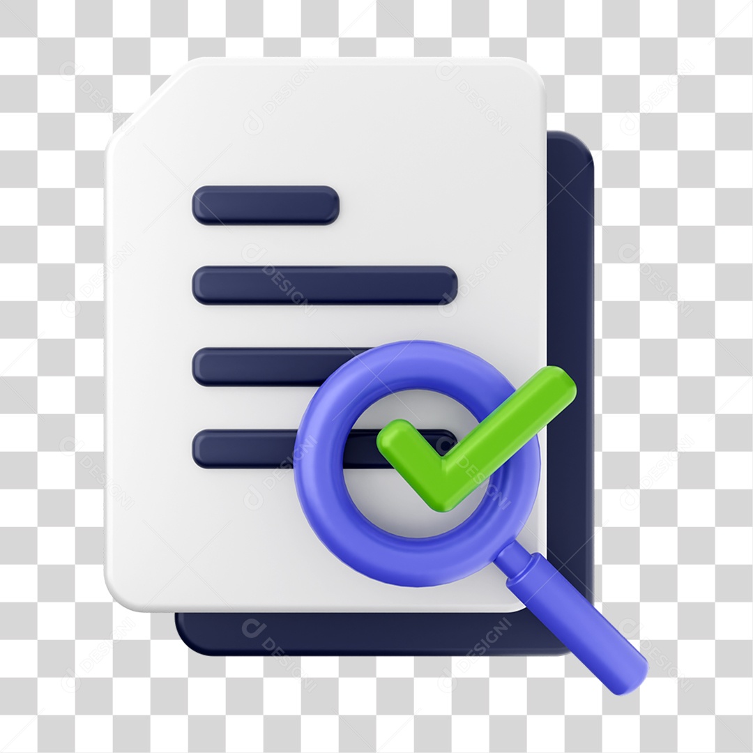 Elemento 3D Símbolo de Verificação PNG Transparente