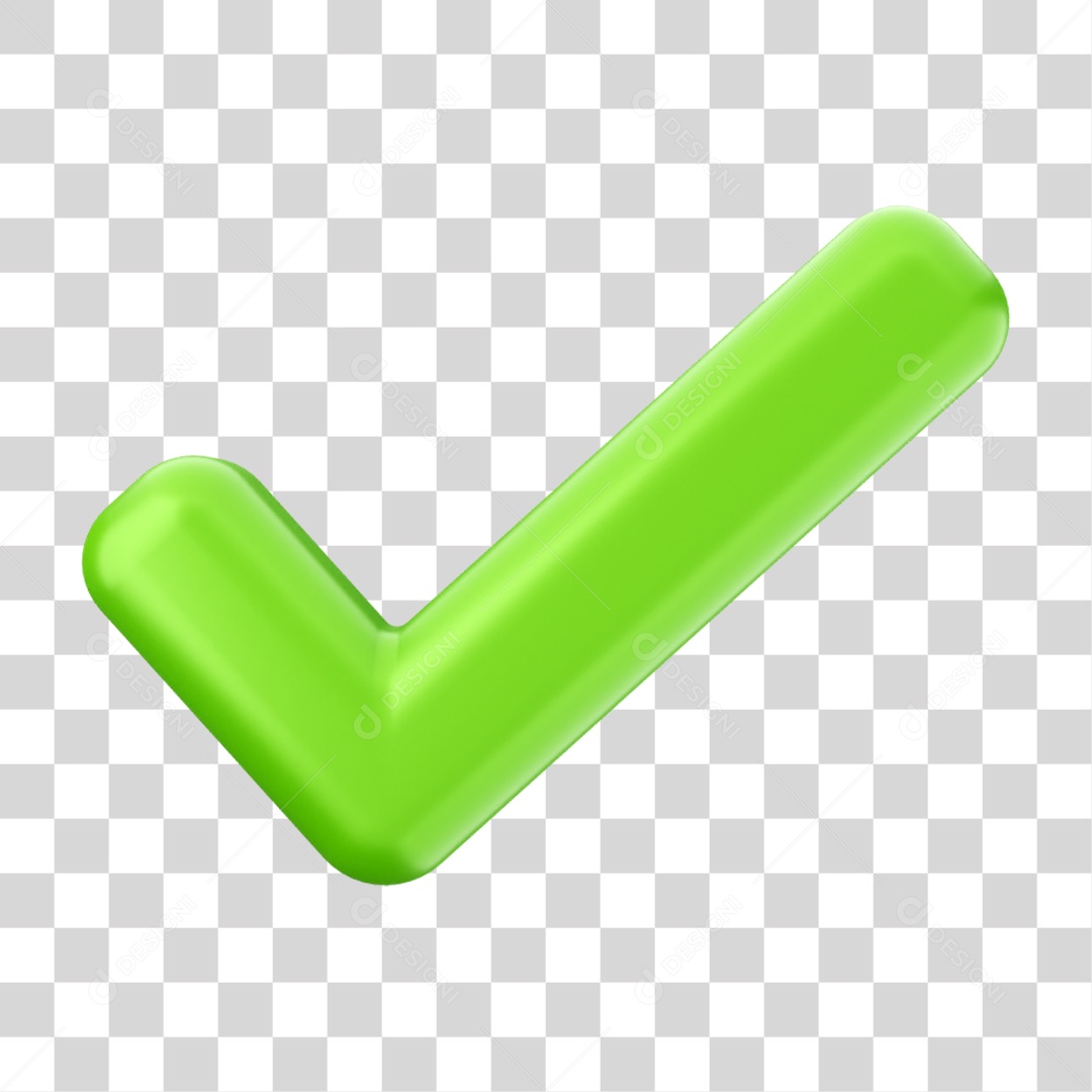 Elemento 3D Símbolo de Verificação PNG Transparente