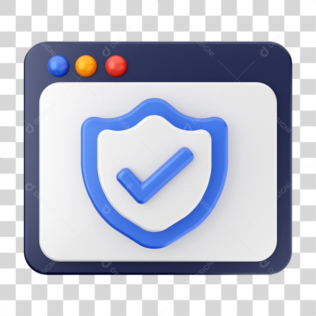 Elemento 3D Símbolo de Verificação PNG Transparente