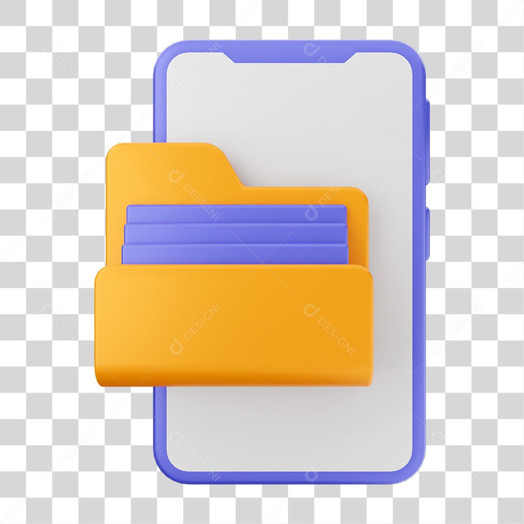 Ícone 3D Ilustração de Smartphone PNG Transparente