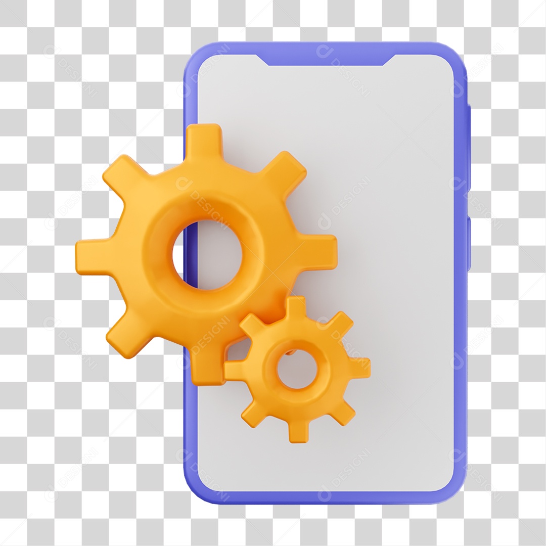 Ícone 3D Ilustração de Smartphone PNG Transparente