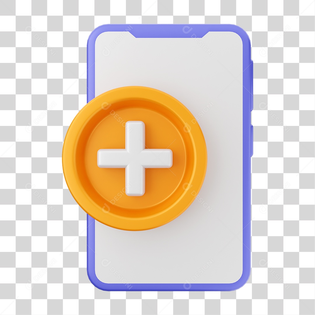 Ícone 3D Ilustração de Smartphone PNG Transparente