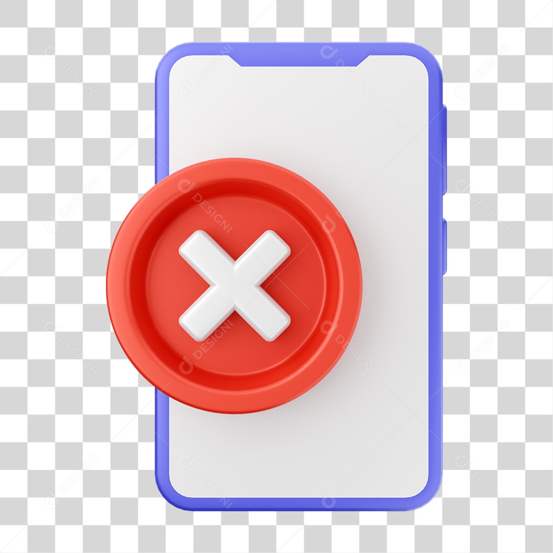 Ícone 3D Ilustração de Smartphone PNG Transparente