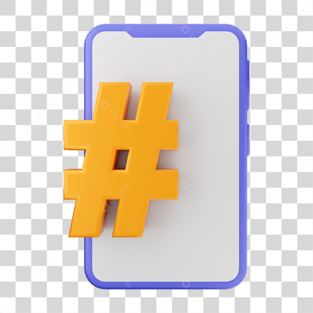 Ícone 3D Ilustração de Smartphone PNG Transparente