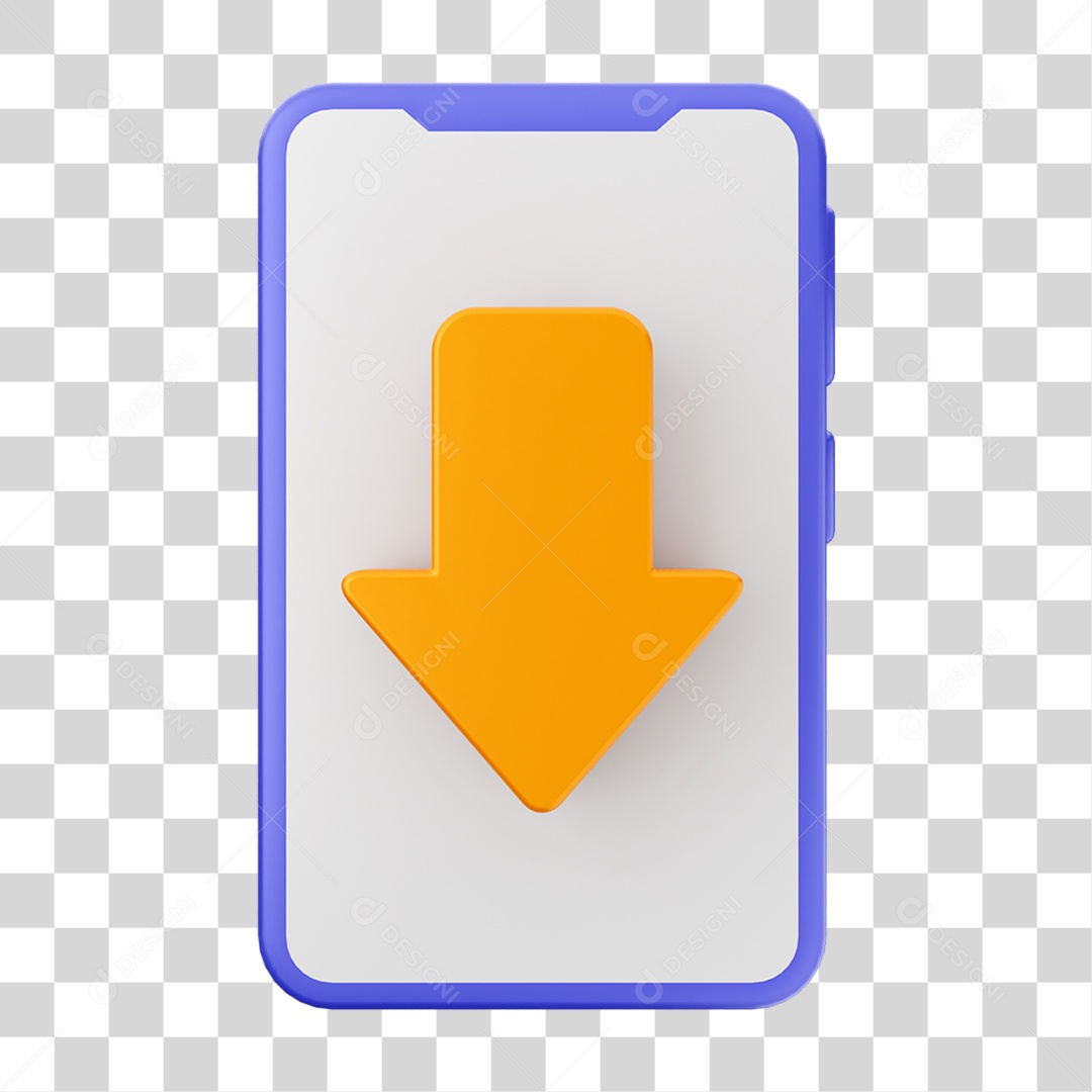 Ícone 3D Ilustração de Smartphone PNG Transparente