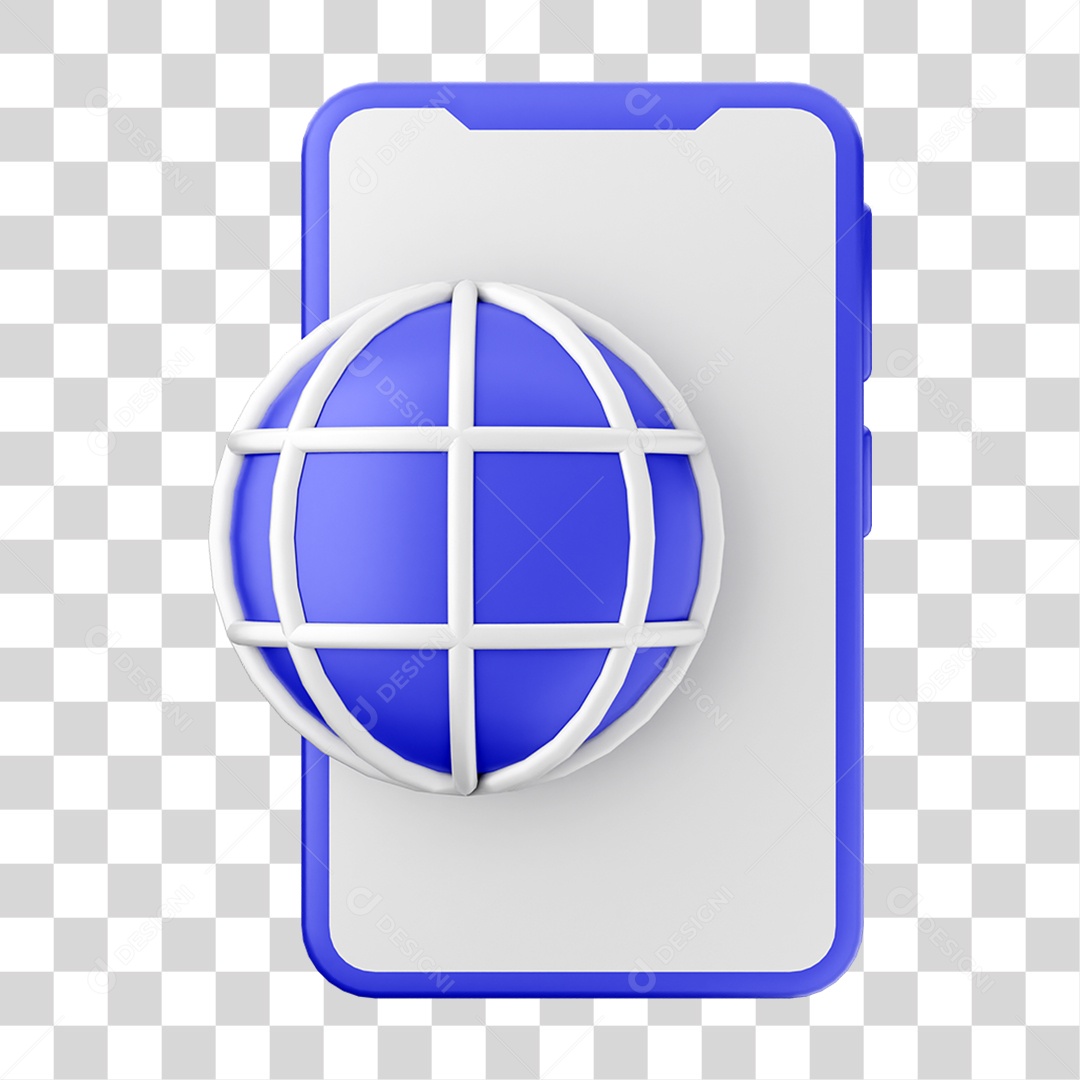 Ícone 3D Ilustração de Smartphone PNG Transparente