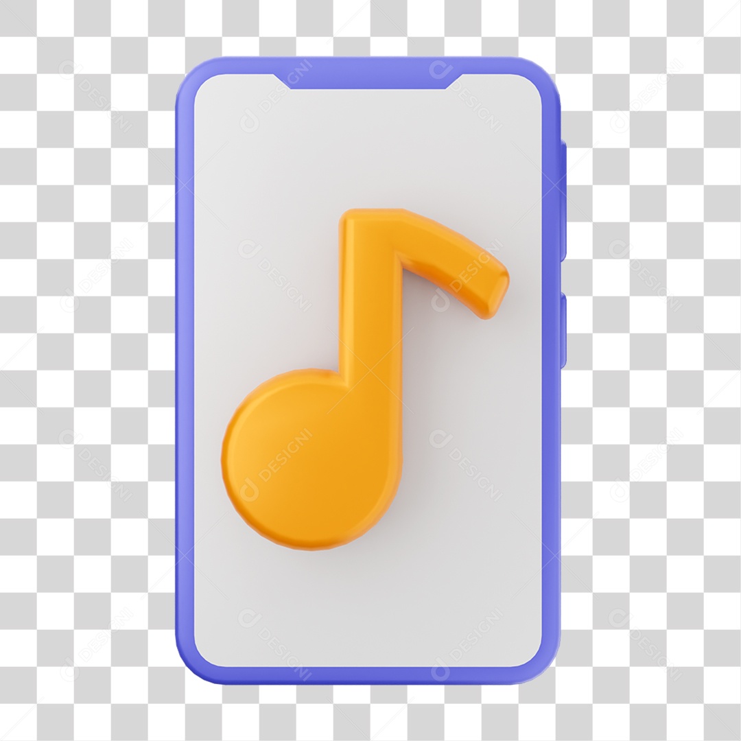 Ícone 3D Ilustração de Smartphone PNG Transparente