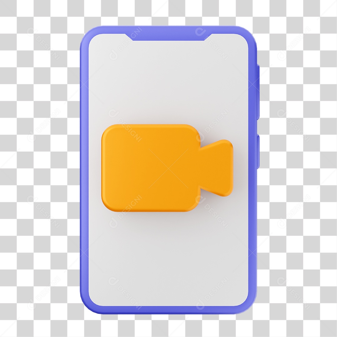 Ícone 3D Ilustração de Smartphone PNG Transparente