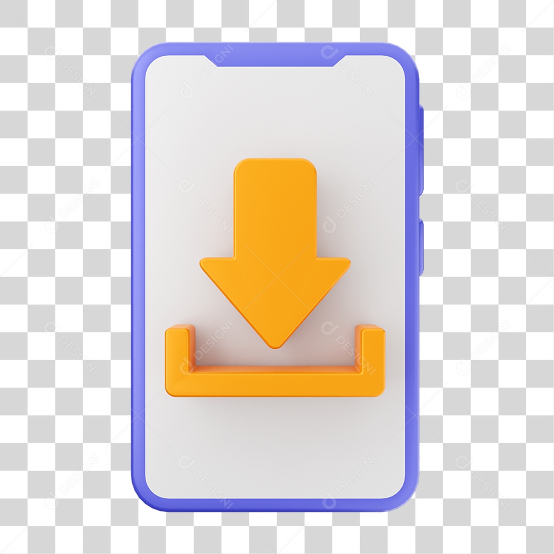 Ícone 3D Ilustração de Smartphone PNG Transparente