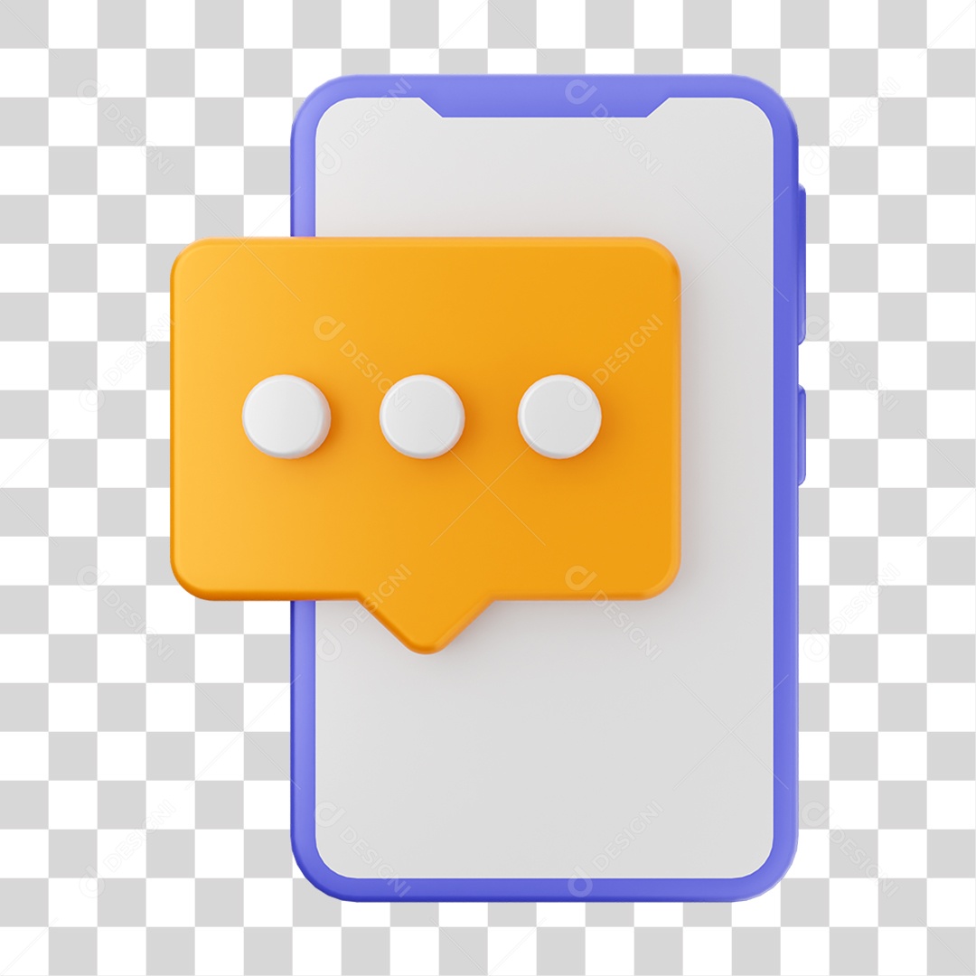 Ícone 3D Ilustração de Smartphone PNG Transparente