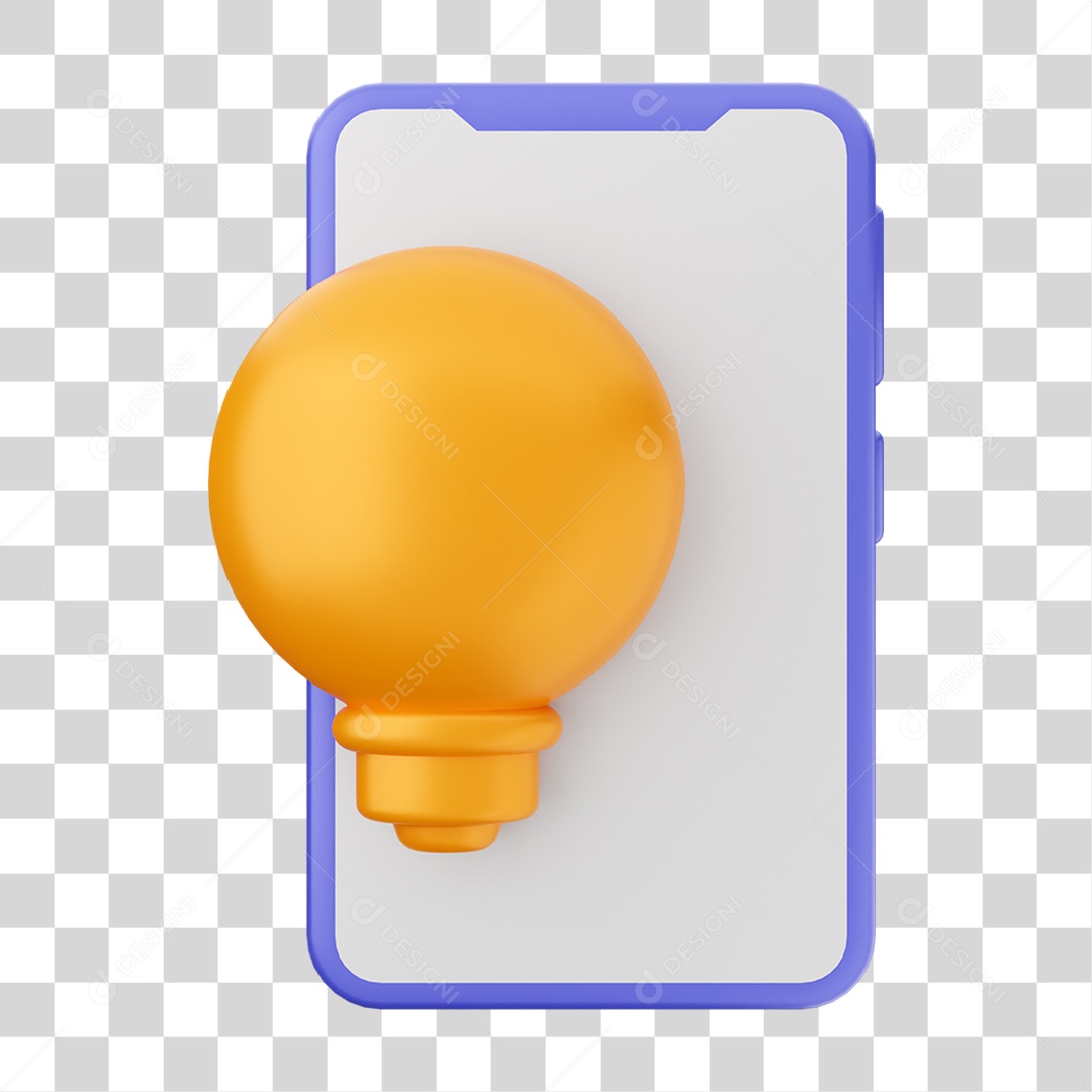 Ícone 3D Ilustração de Smartphone PNG Transparente
