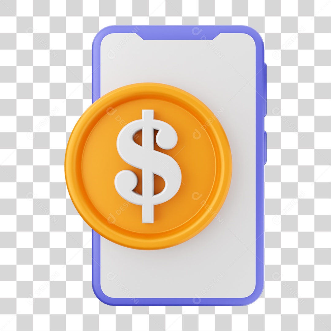 Ícone 3D Ilustração de Smartphone PNG Transparente