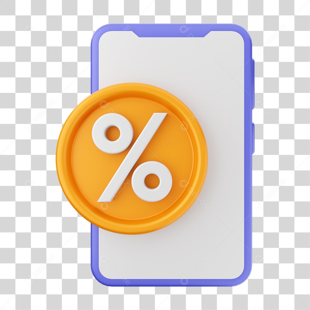 Ícone 3D Ilustração de Smartphone PNG Transparente