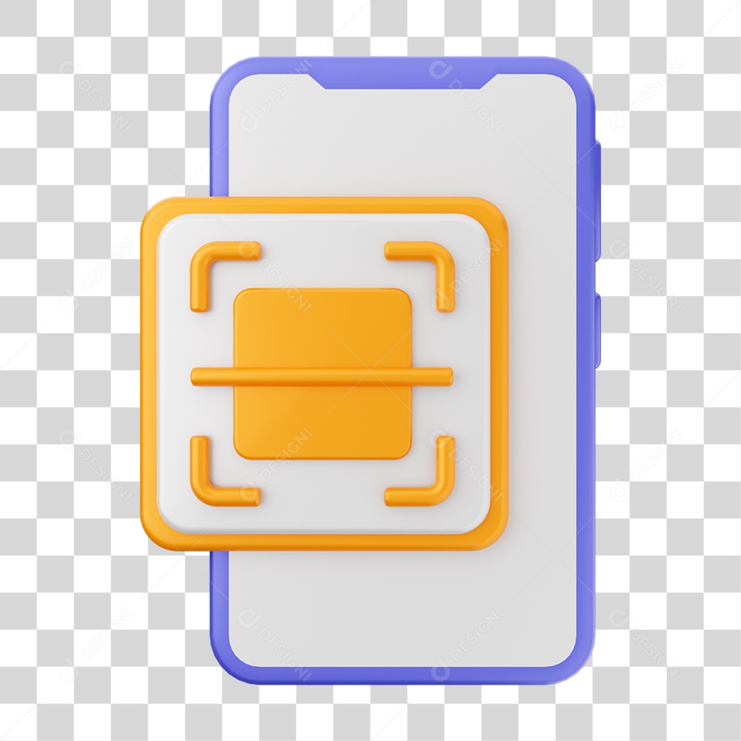 Ícone 3D Ilustração de Smartphone PNG Transparente