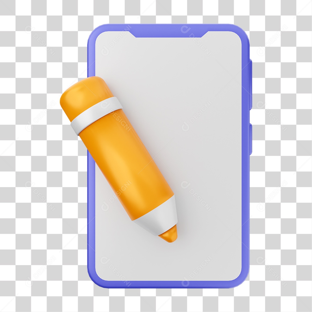 Ícone 3D Ilustração de Smartphone PNG Transparente