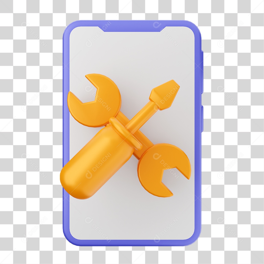 Ícone 3D Ilustração de Smartphone PNG Transparente