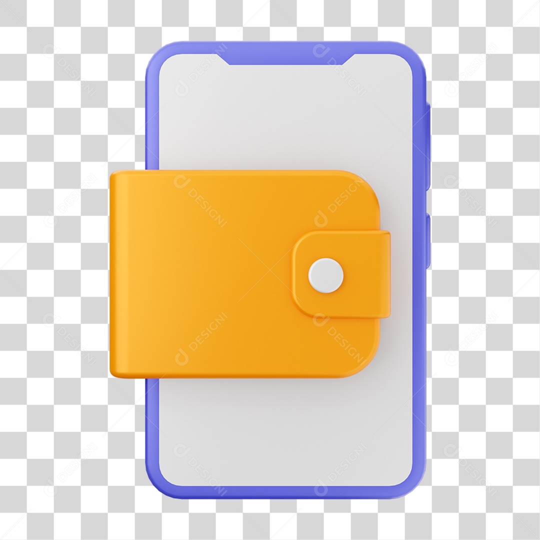 Ícone 3D Ilustração de Smartphone PNG Transparente