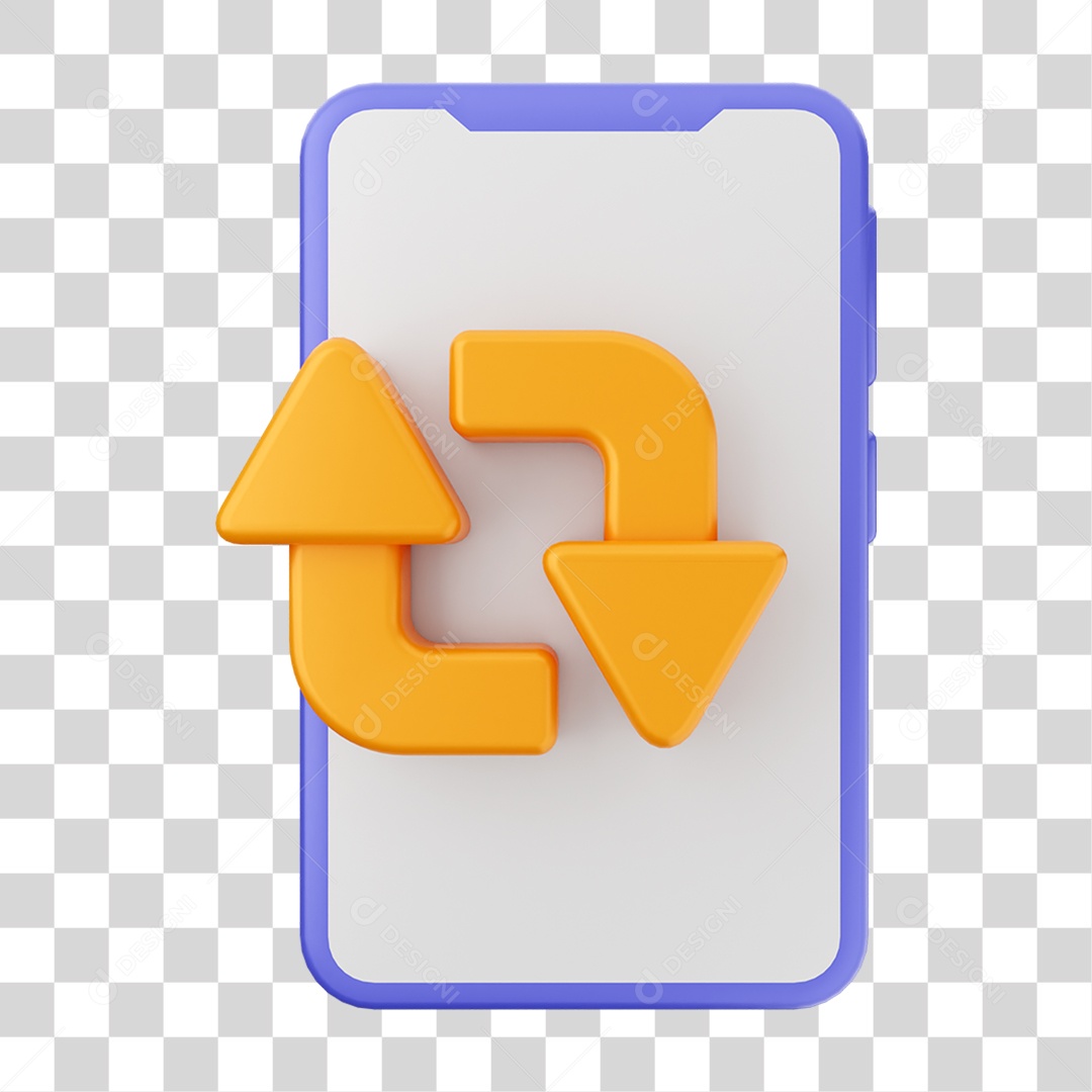 Ícone 3D Ilustração de Smartphone PNG Transparente