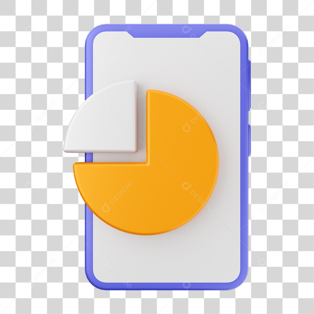 Ícone 3D Ilustração de Smartphone PNG Transparente
