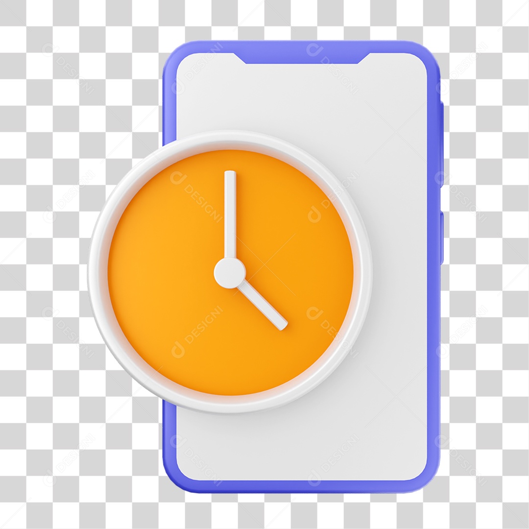 Ícone 3D Ilustração de Smartphone PNG Transparente