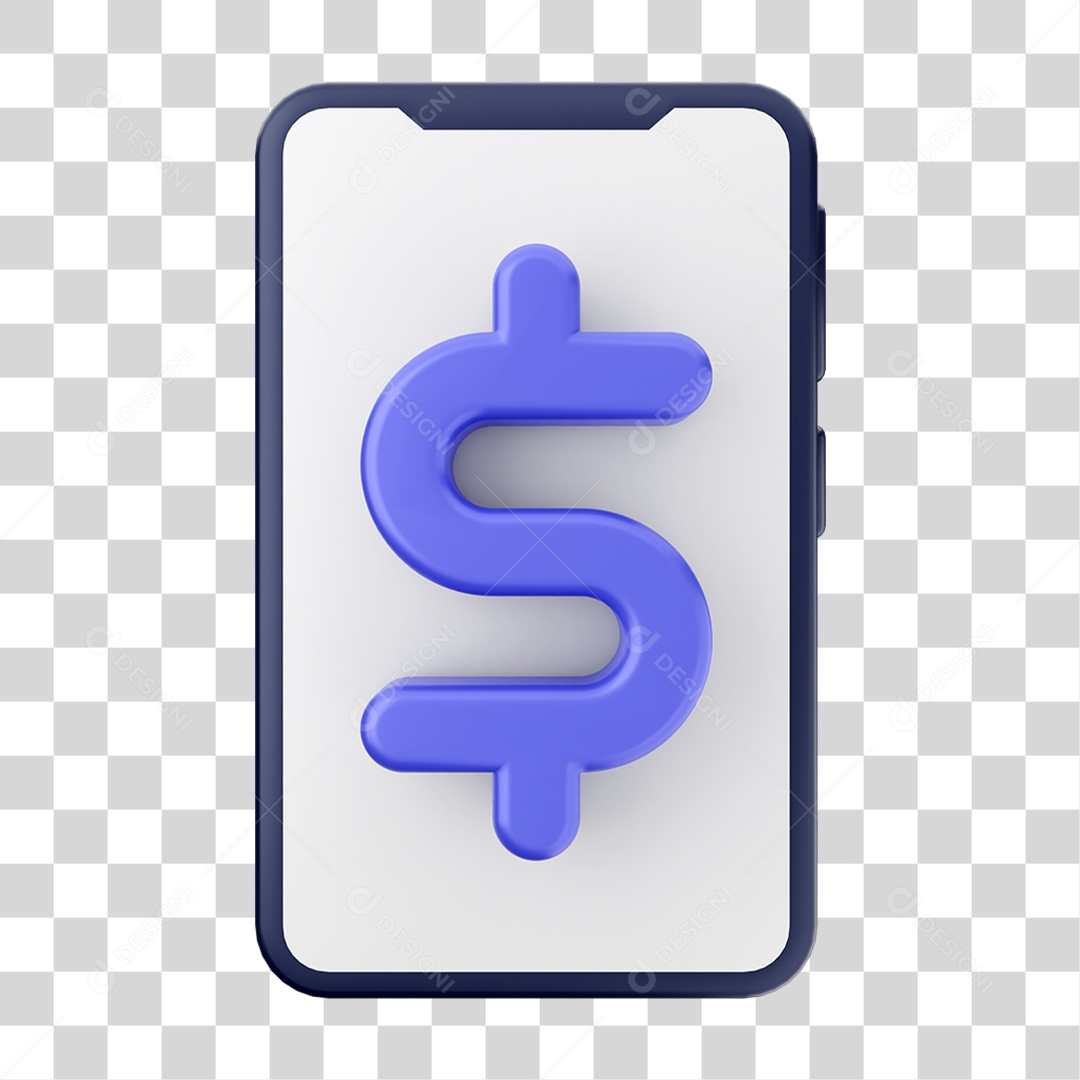 Ícone 3D Ilustração de Smartphone PNG Transparente