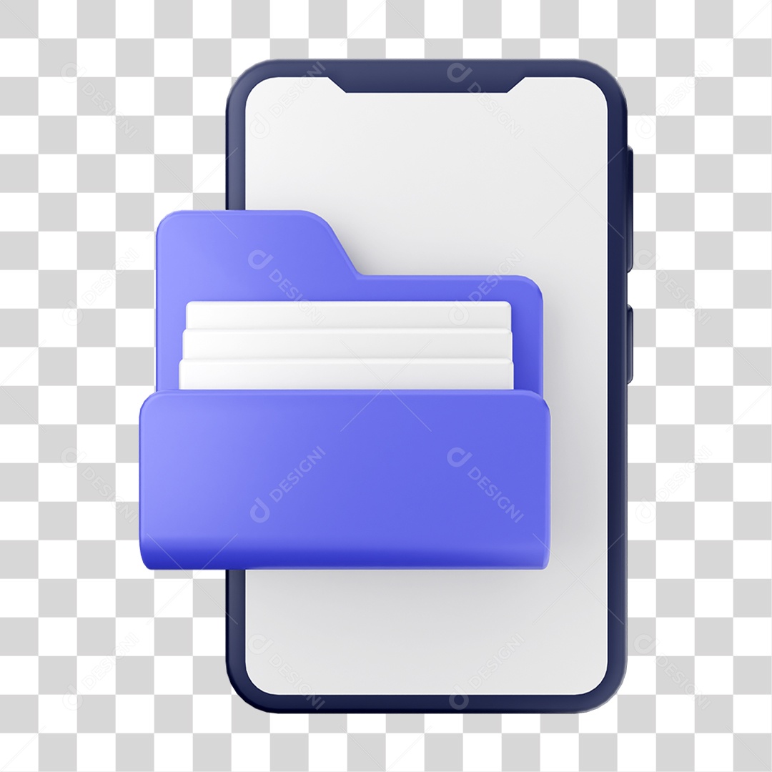 Ícone 3D Ilustração de Smartphone PNG Transparente