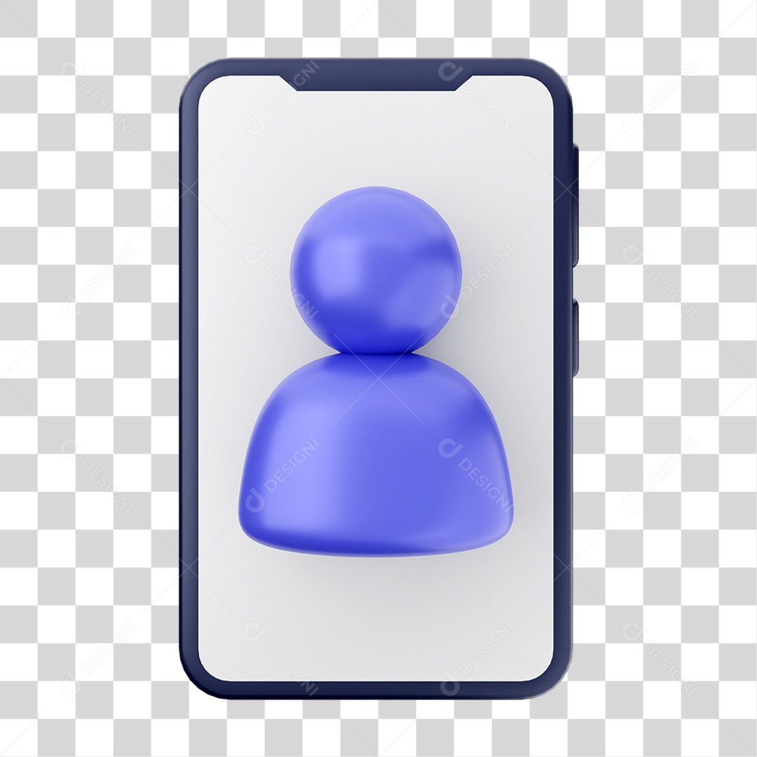 Ícone 3D Ilustração de Smartphone PNG Transparente