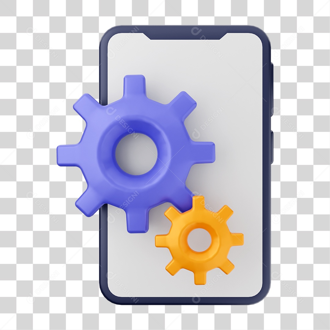 Ícone 3D Ilustração de Smartphone PNG Transparente