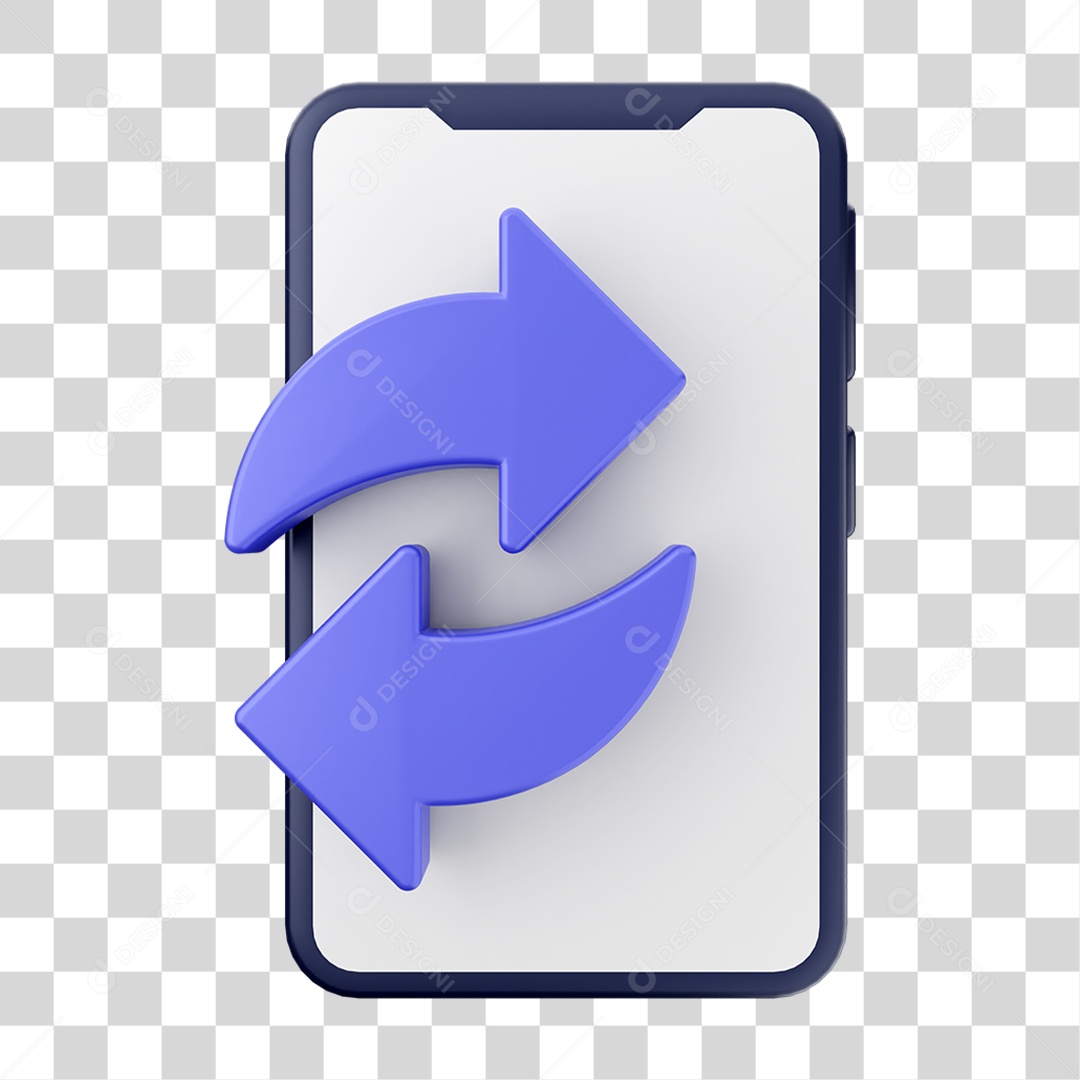 Ícone 3D Ilustração de Smartphone PNG Transparente