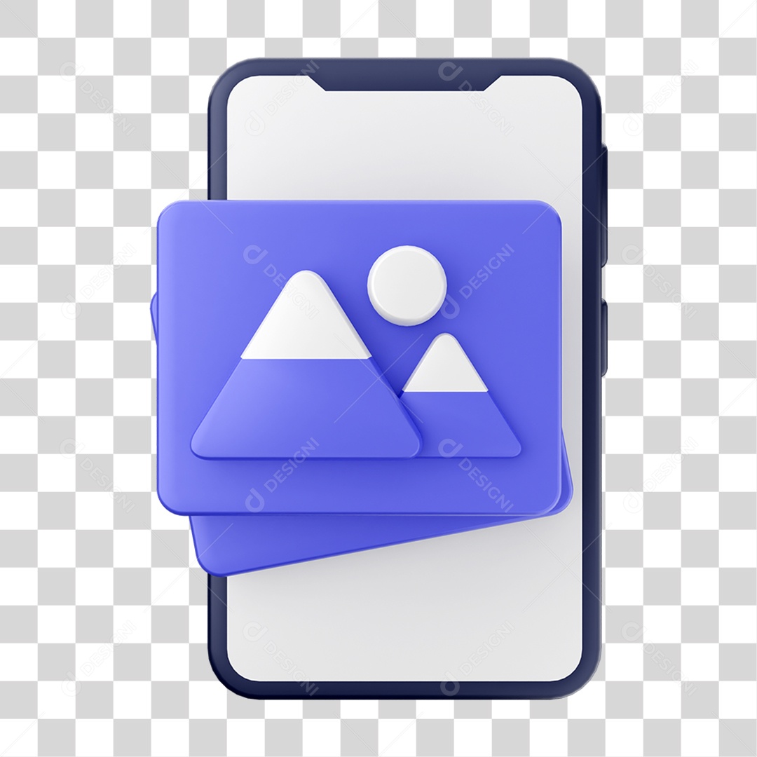 Ícone 3D Ilustração de Smartphone PNG Transparente