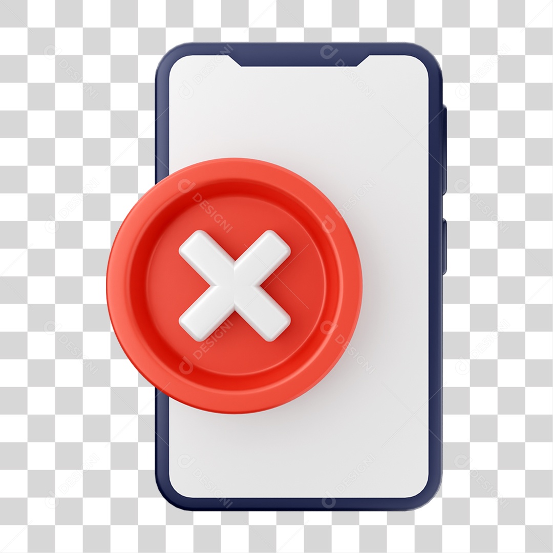 Ícone 3D Ilustração de Smartphone PNG Transparente