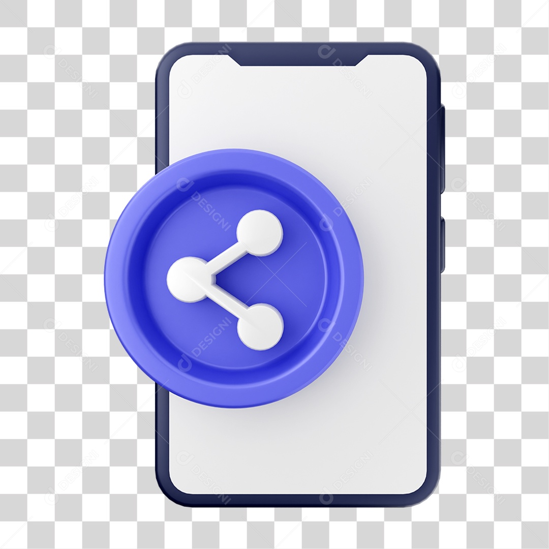 Ícone 3D Ilustração de Smartphone PNG Transparente