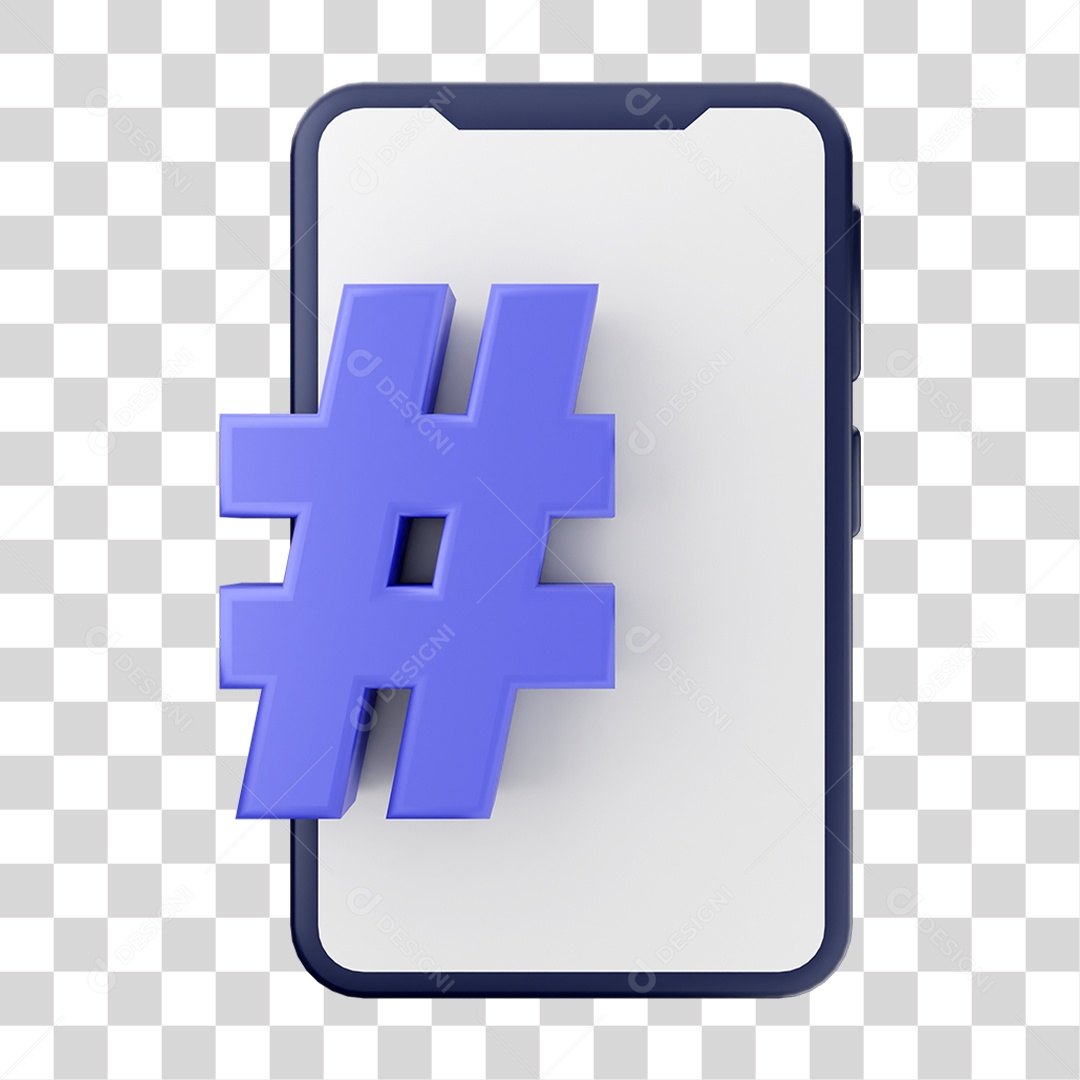 Ícone 3D Ilustração de Smartphone PNG Transparente