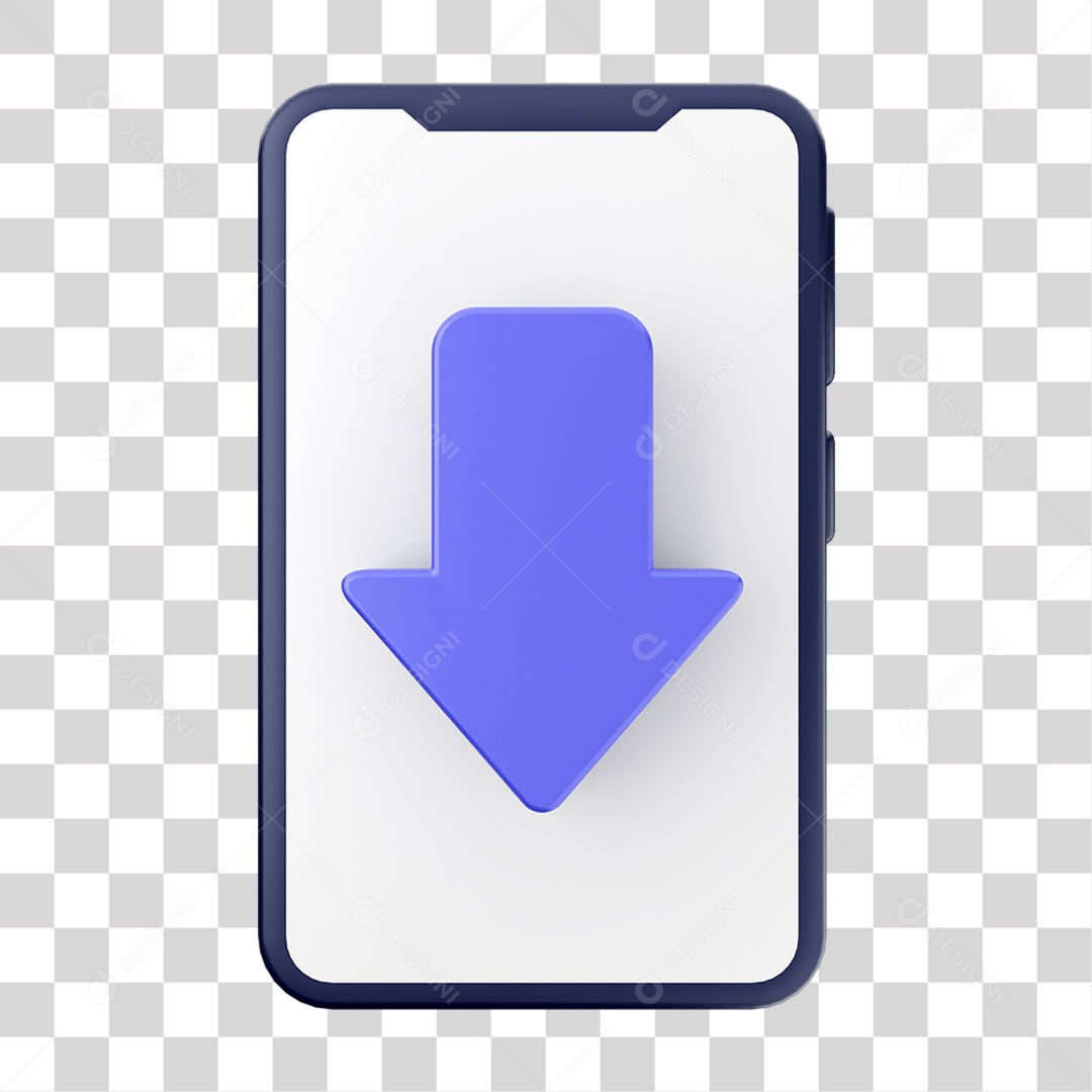 Ícone 3D Ilustração de Smartphone PNG Transparente