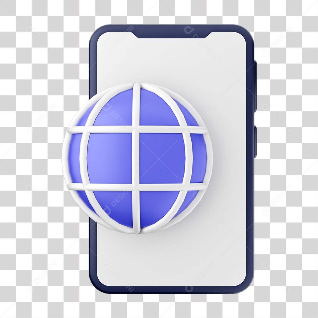 Ícone 3D Ilustração de Smartphone PNG Transparente