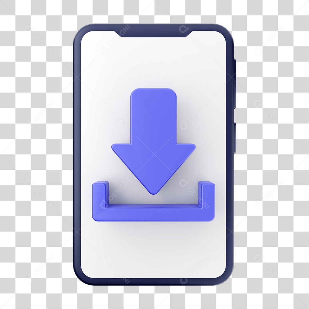 Ícone 3D Ilustração de Smartphone PNG Transparente