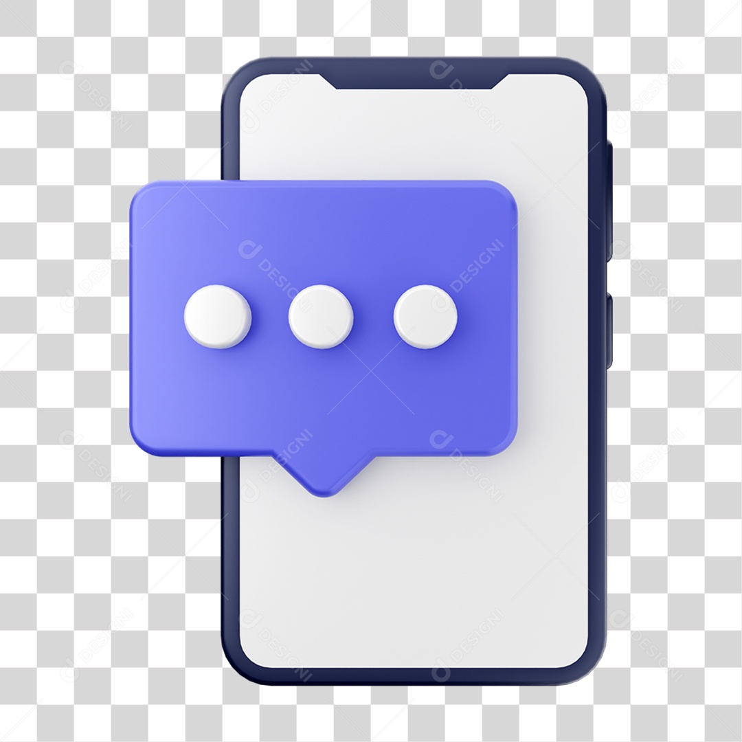 Ícone 3D Ilustração de Smartphone PNG Transparente