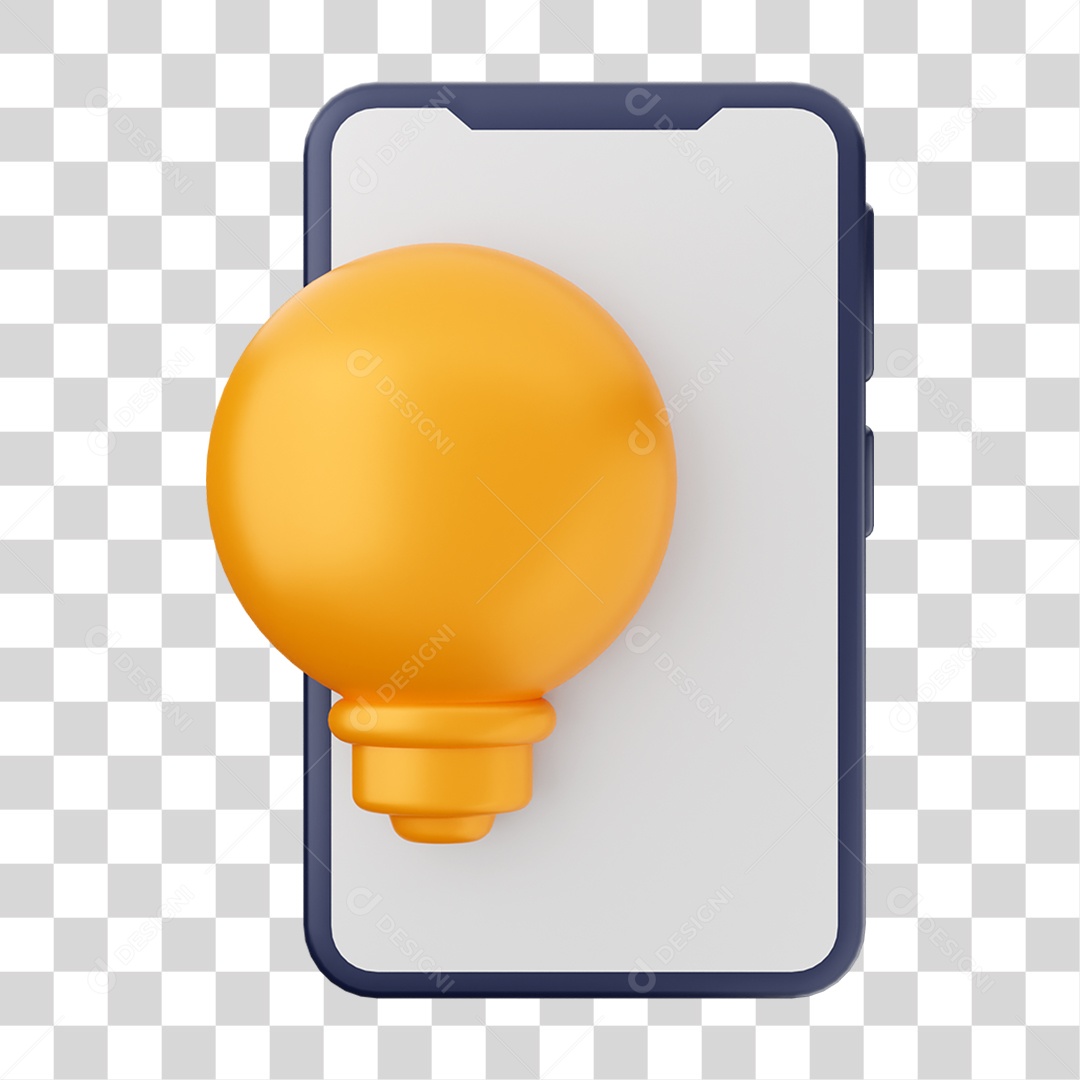 Ícone 3D Ilustração de Smartphone PNG Transparente