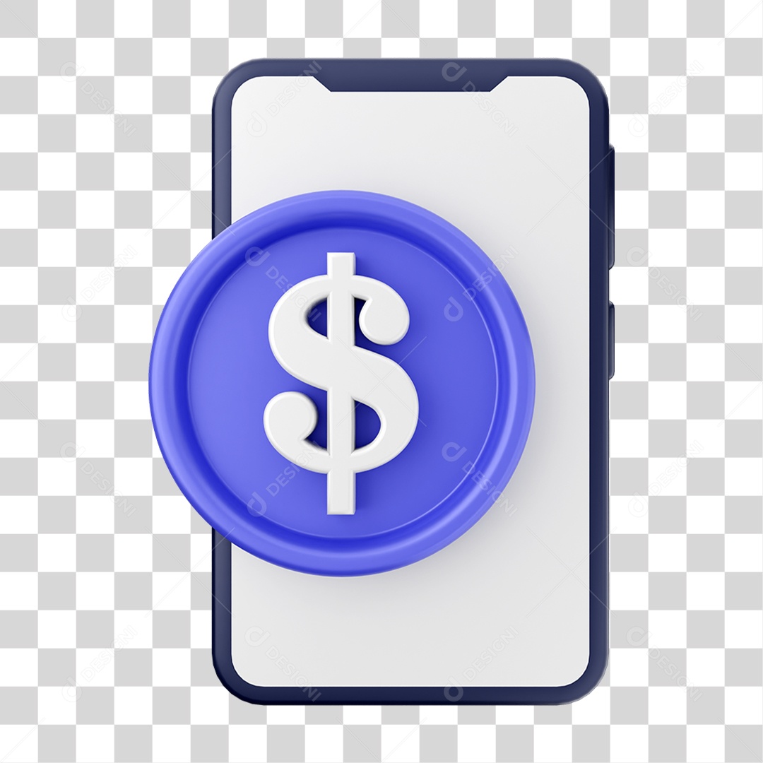 Ícone 3D Ilustração de Smartphone PNG Transparente