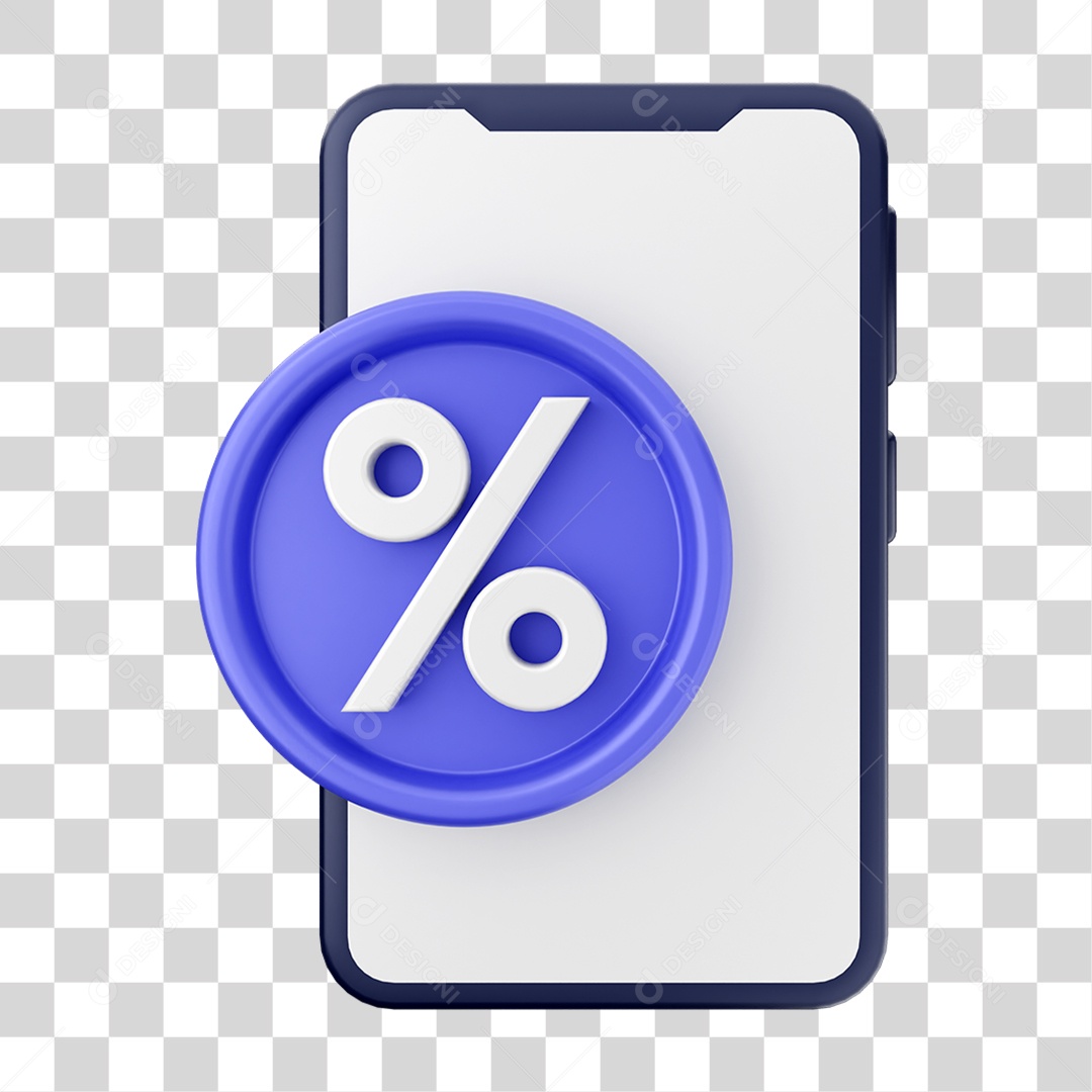 Ícone 3D Ilustração de Smartphone PNG Transparente