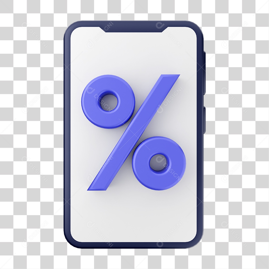 Ícone 3D Ilustração de Smartphone PNG Transparente