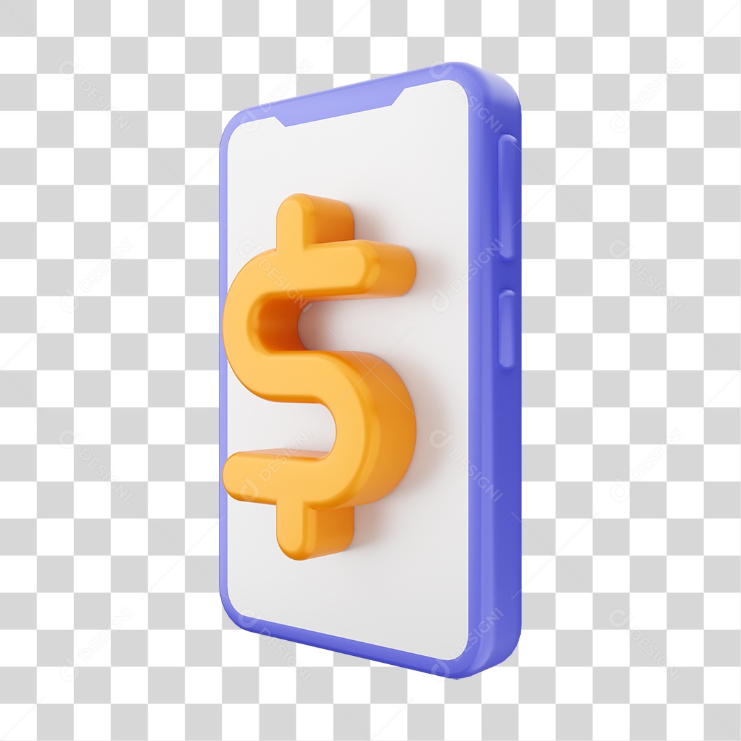 Ícone 3D Ilustração de Smartphone PNG Transparente