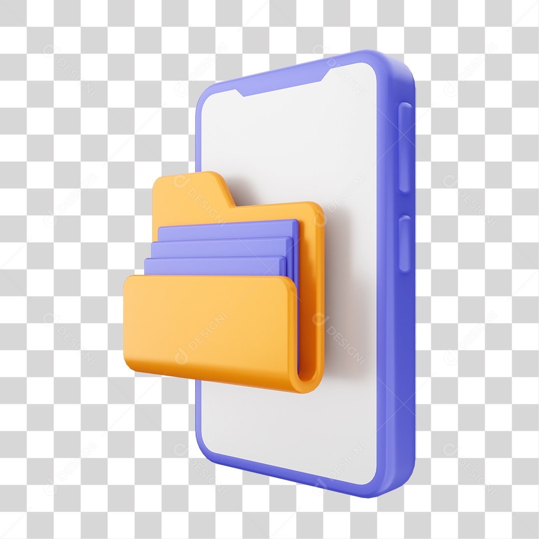 Ícone 3D Ilustração de Smartphone PNG Transparente